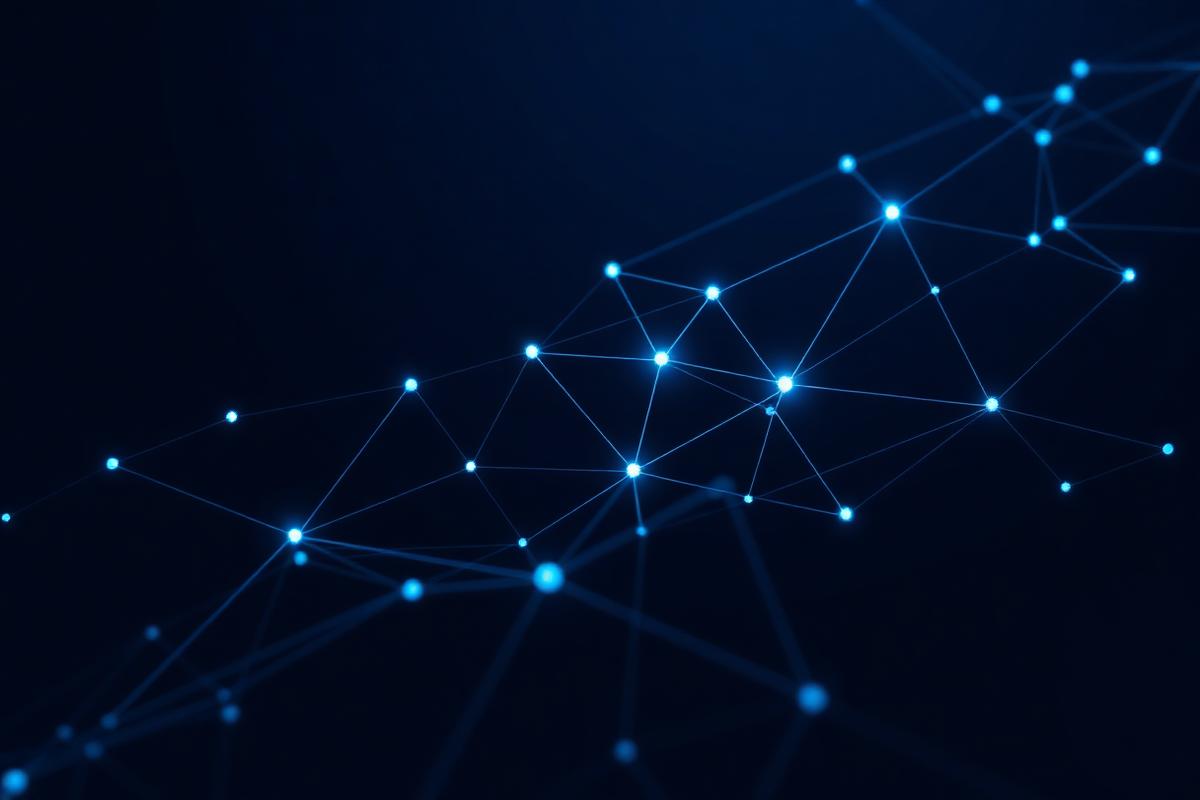 Network of connected nodes symbolising digital transformation